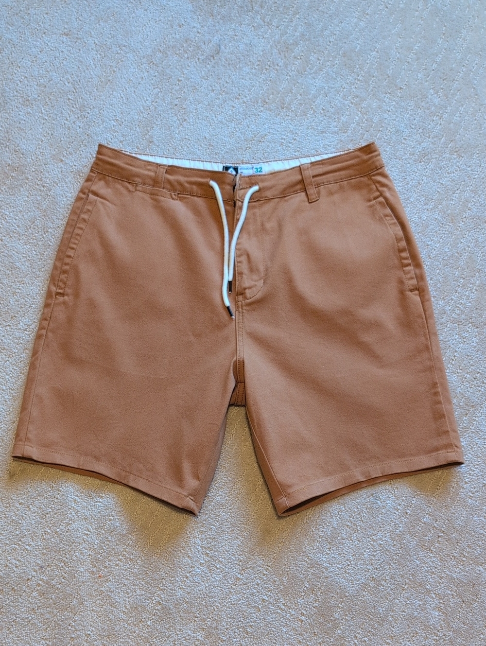 LRG Men’s Flat Front Drawstring Shorts in Rust Brown